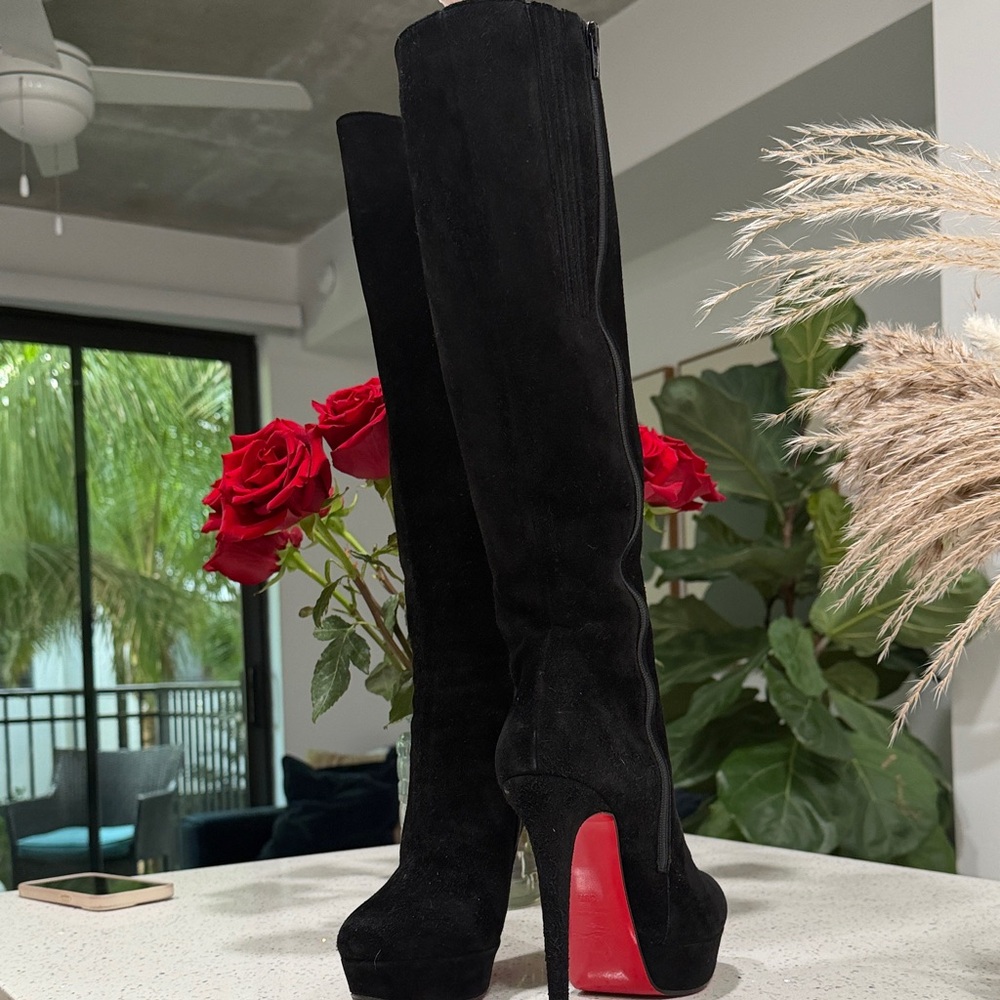 Christian Louboutin Black Over the Knee Boots